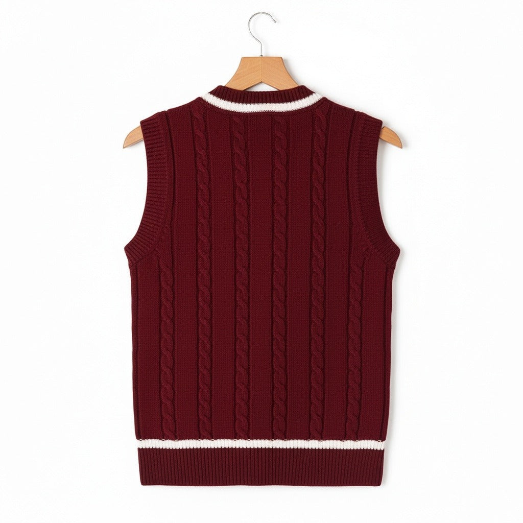 The Henley Cable Knit Vest