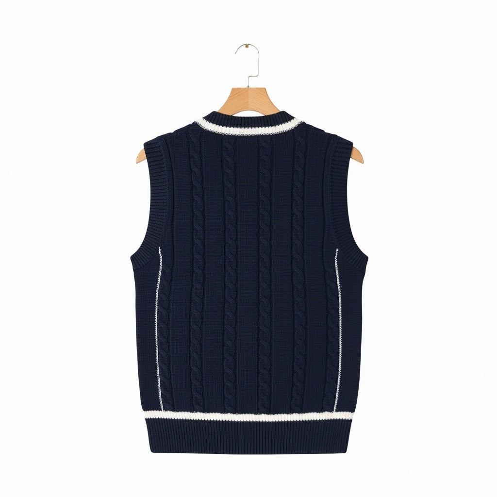 The Henley Cable Knit Vest