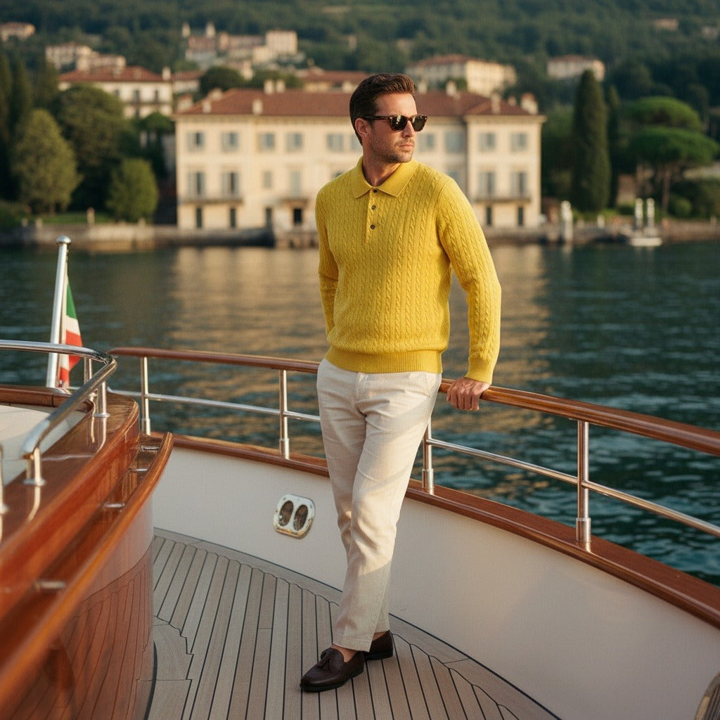 The Clifton Cable Knit Polo