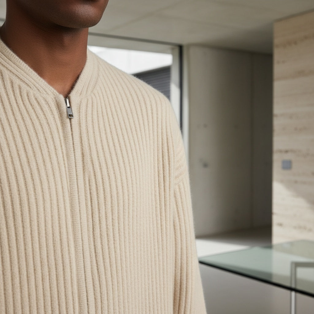 The Ashdown Ribbed Zip Cardigan