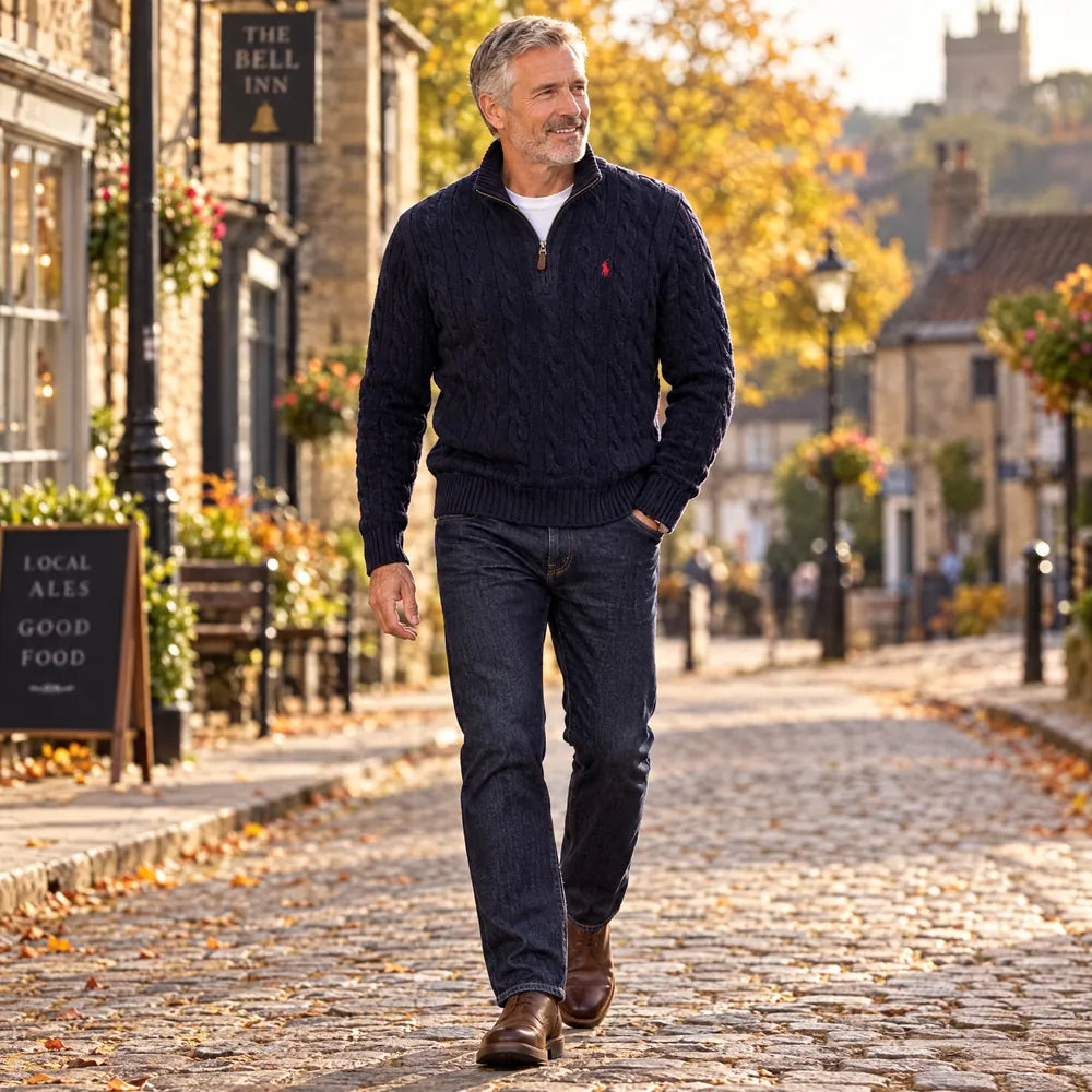 Cable Quarter Zip